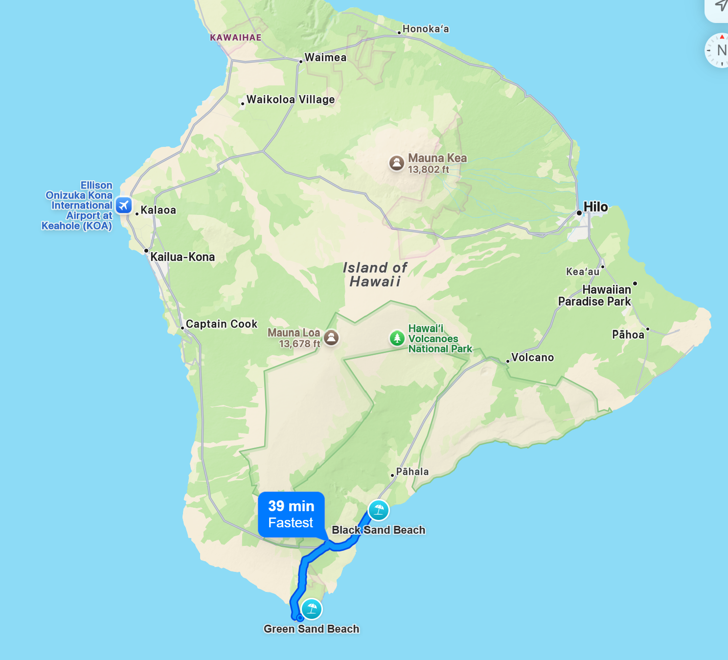 Directions to Black Sand Beach (from Papakolea Green Sand Beach)